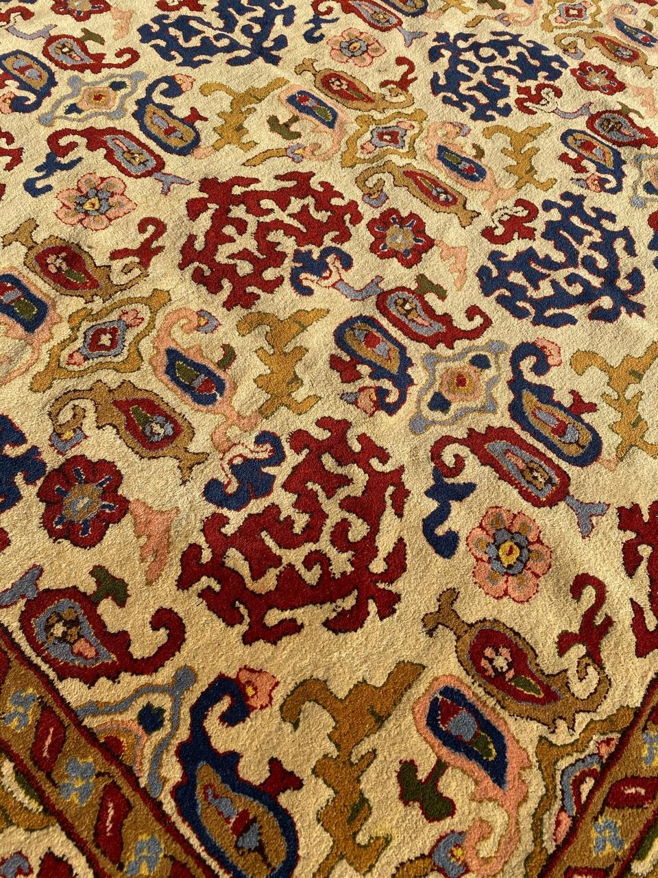 20th Century Bobyrug’s Beautiful Antique French Janus Rug For Sale