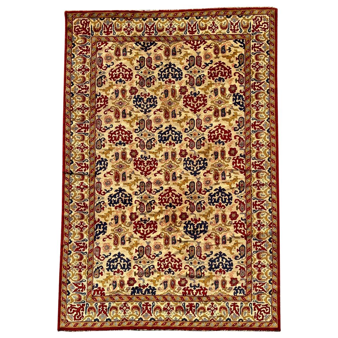 Bobyrugs schöner antiker französischer Janus-Teppich im Angebot