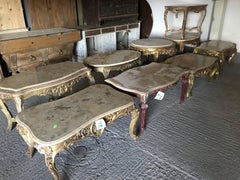 Beautiful Antique French Marble-Top Gilt Coffee Table, Vintage, Rare