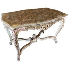 Beautiful Antique French Marble Top Gilt Coffee Table, Vintage, Rare