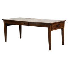 Beautiful antique French oak dining table with 3 drawers and an exquisite patina