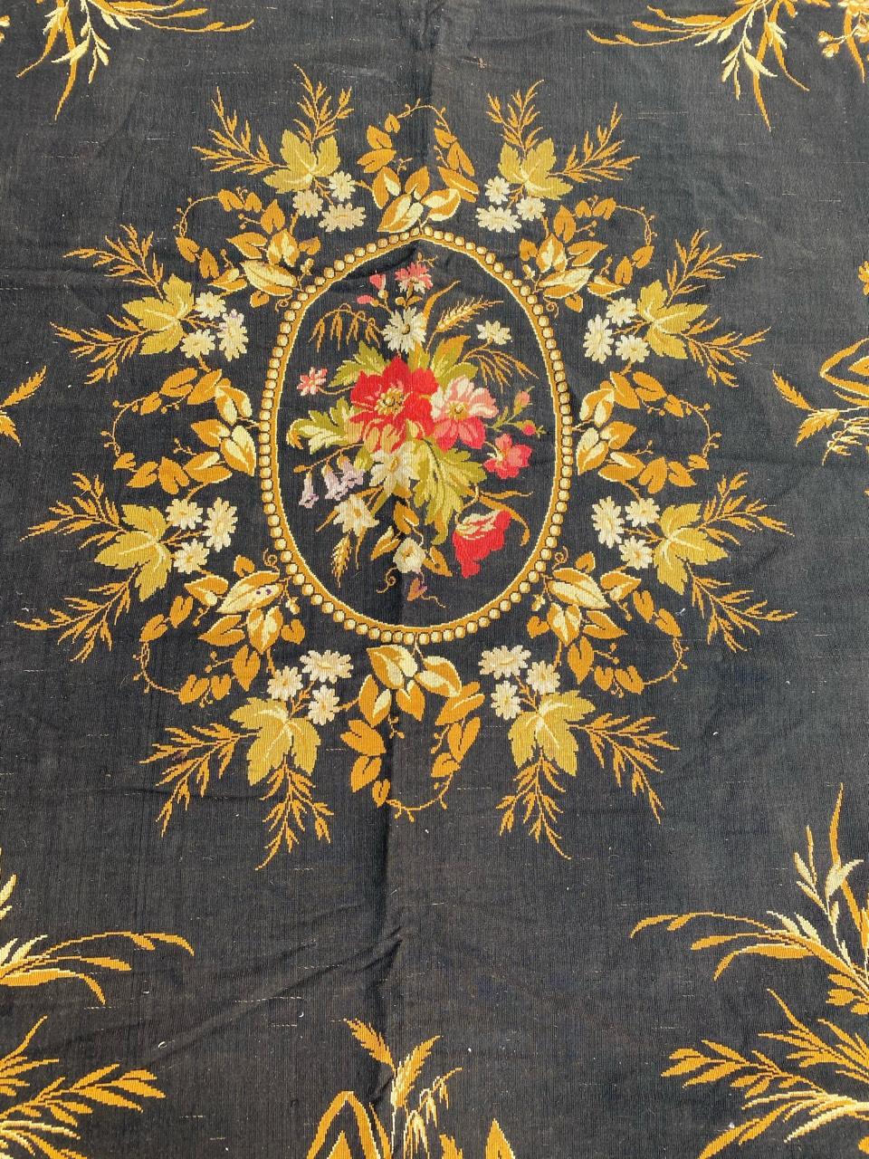 Aubusson Beautiful Antique French Tablecloth Tapestry For Sale