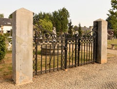 Beautiful Antique Gate with Antique Belgian Bluestone Post, 19th Century