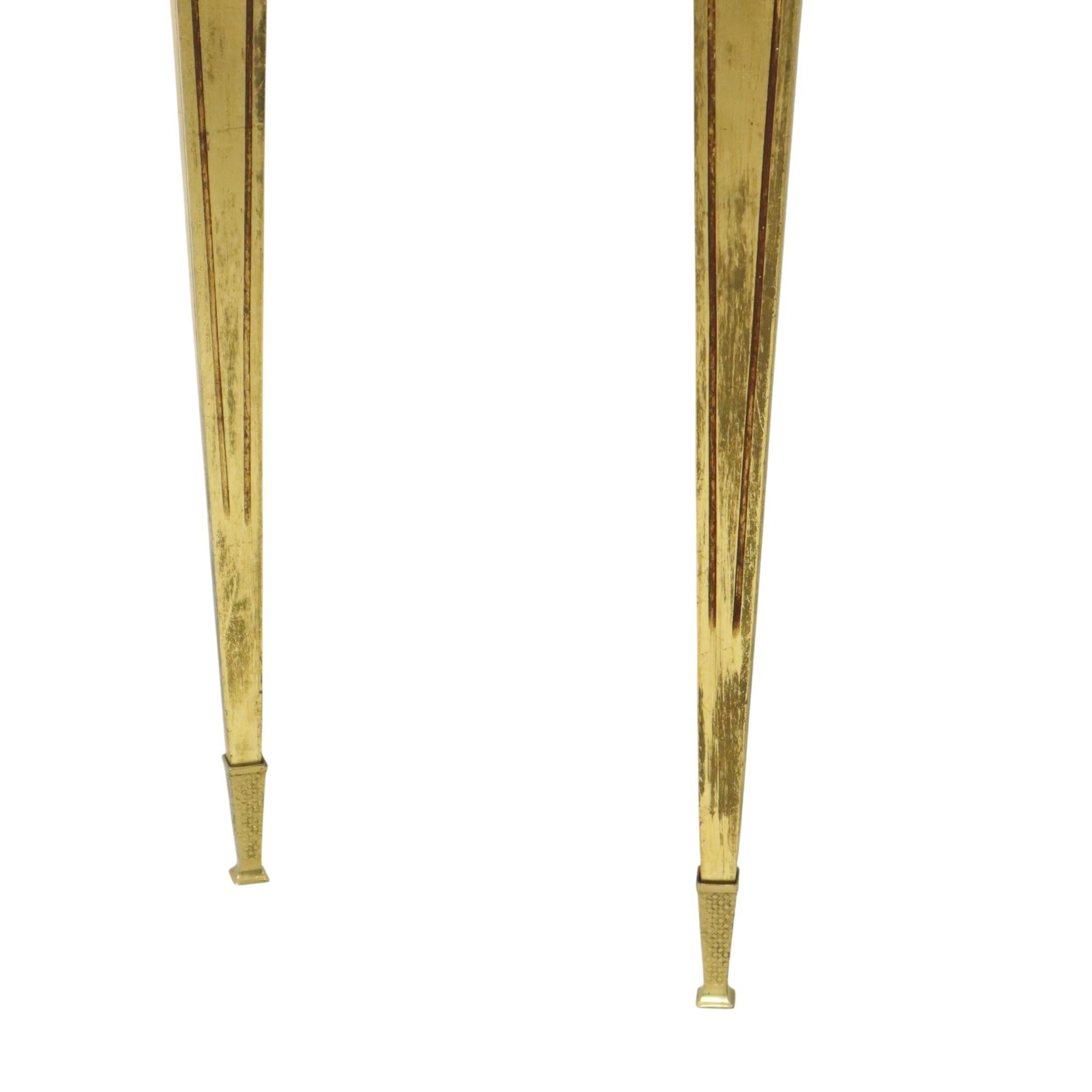 Beautiful Antique Gold Leaf Gilded Console Marble Louis XVI Style 4