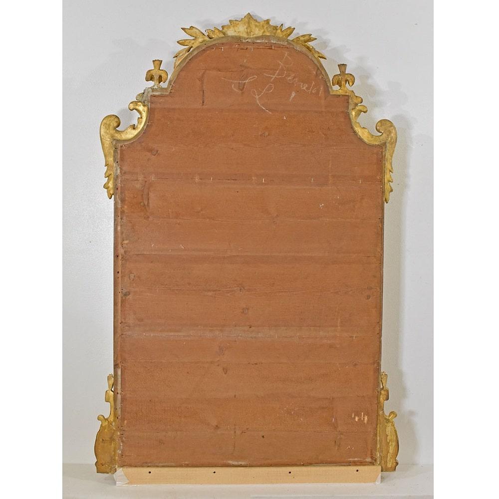 Beautiful Antique Gold Mirror, Wall Mirror with Volutes, Gold Leaf Frame, 19th C 4