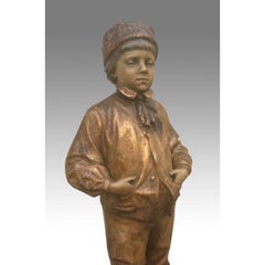 Beautiful Antique Goldscheider Figurine of Cocky Boy