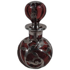 Magnifique Parfum Antique Gorham Classical Red Silver Overlay