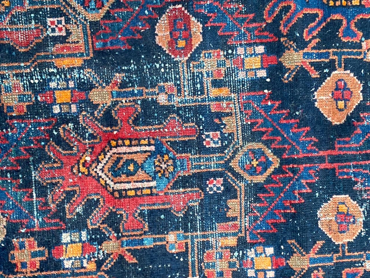 Hand-Knotted Bobyrug’s Beautiful Antique Hamadan Rug For Sale