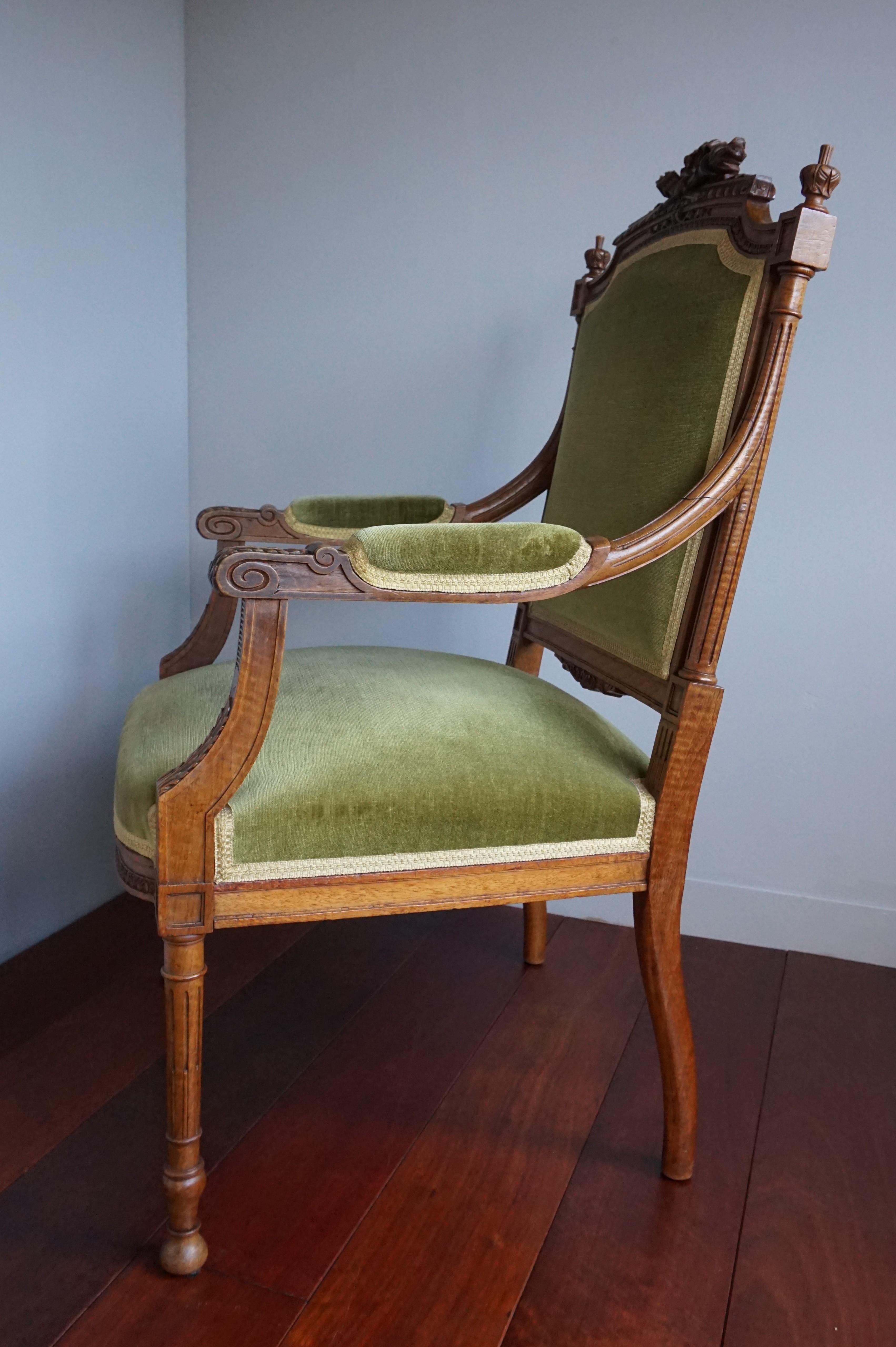 antique green chair