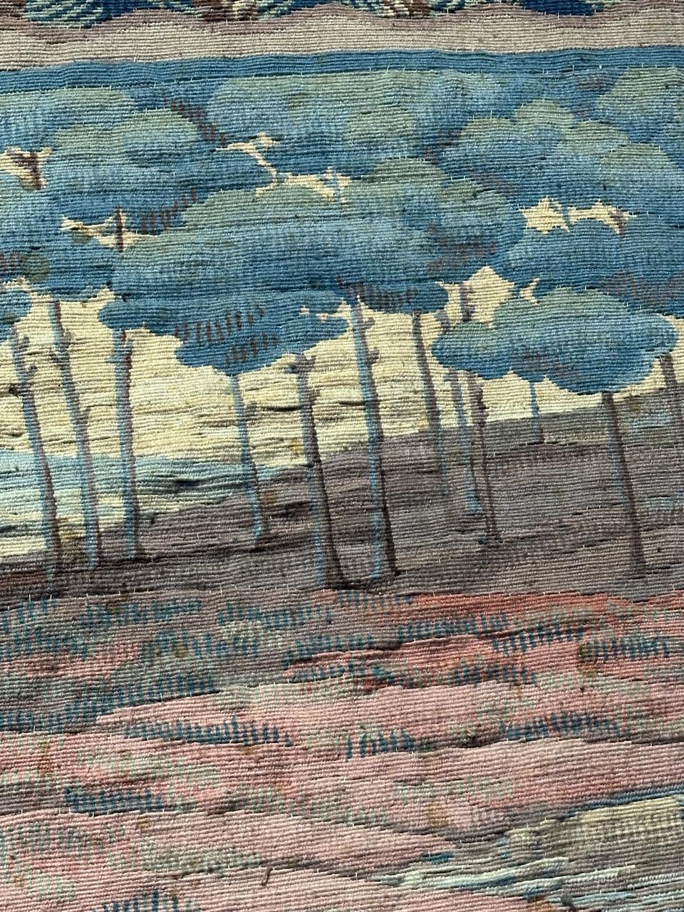 Beautiful antique handwoven Aubusson or Flanders tapestry For Sale 11