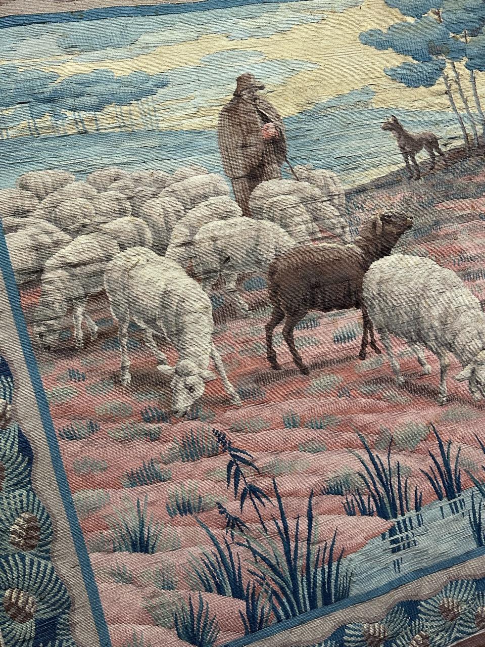 Beautiful antique handwoven Aubusson or Flanders tapestry For Sale 12