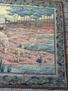 Beautiful antique handwoven Aubusson or Flanders tapestry