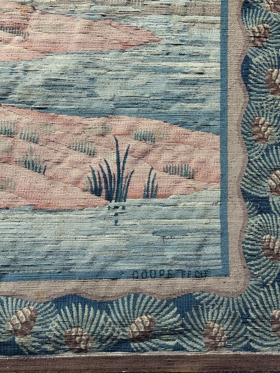 20th Century Beautiful antique handwoven Aubusson or Flanders tapestry For Sale