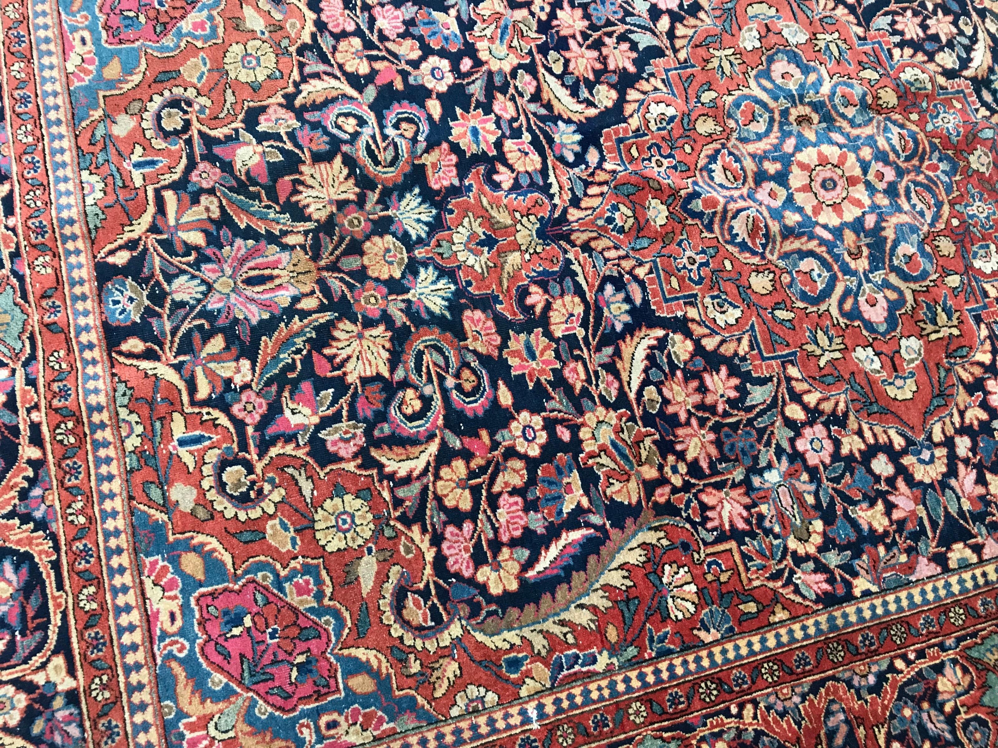 Beautiful Antique Kashan Rug For Sale 6