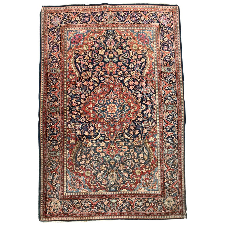 Beautiful Antique Kashan Rug For Sale at 1stdibs