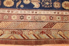 Alfombra antigua Khotan del Turquestán Oriental. 5 pies 5 pulgadas x 11 pies