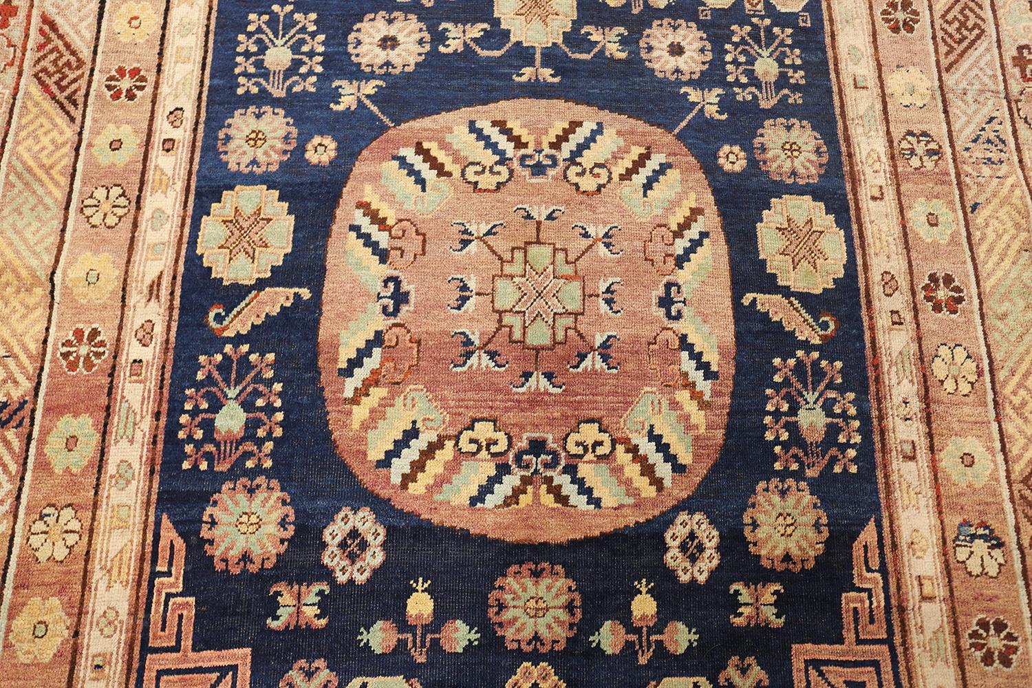 Hand-Knotted Antique Khotan Carpet from East Turkestan. 5 ft 5 in x 11 ft For Sale