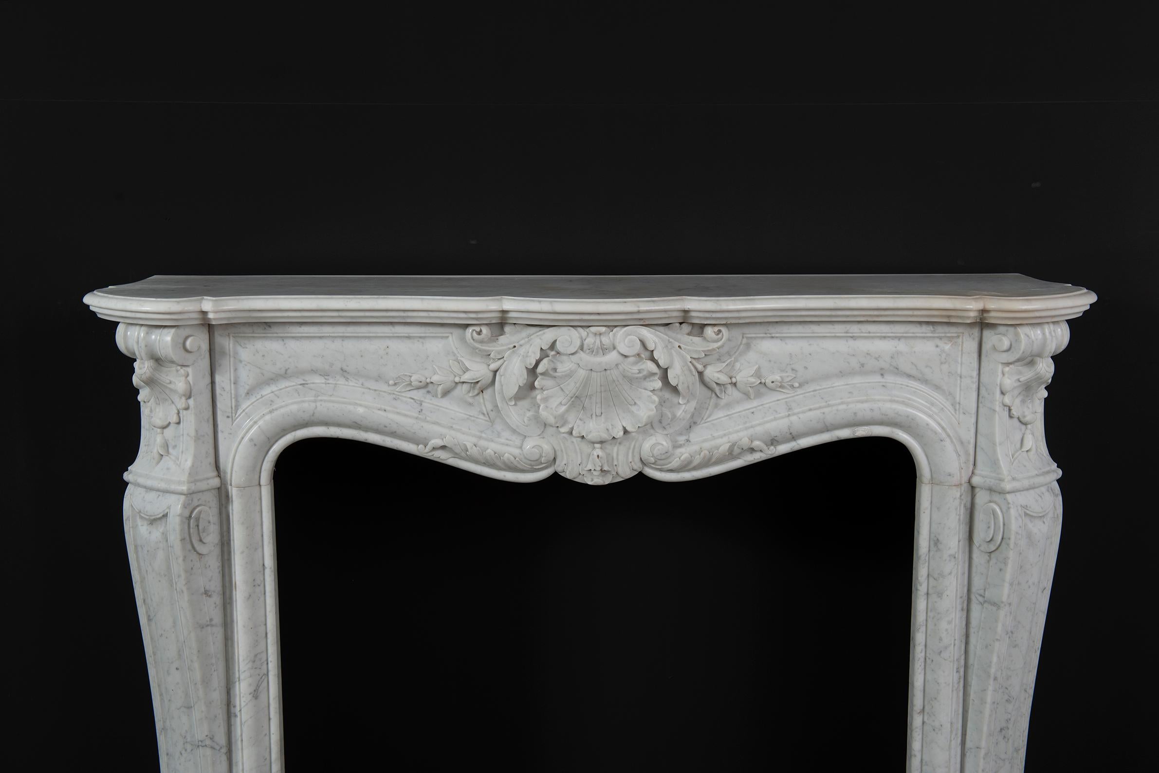 French Beautiful Antique Louis XV Fireplace Mantel