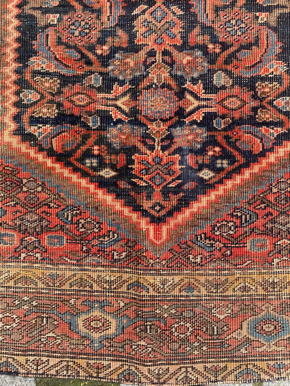 Hand-Knotted Bobyrug’s Beautiful Antique Mahal Ferahan Rug For Sale