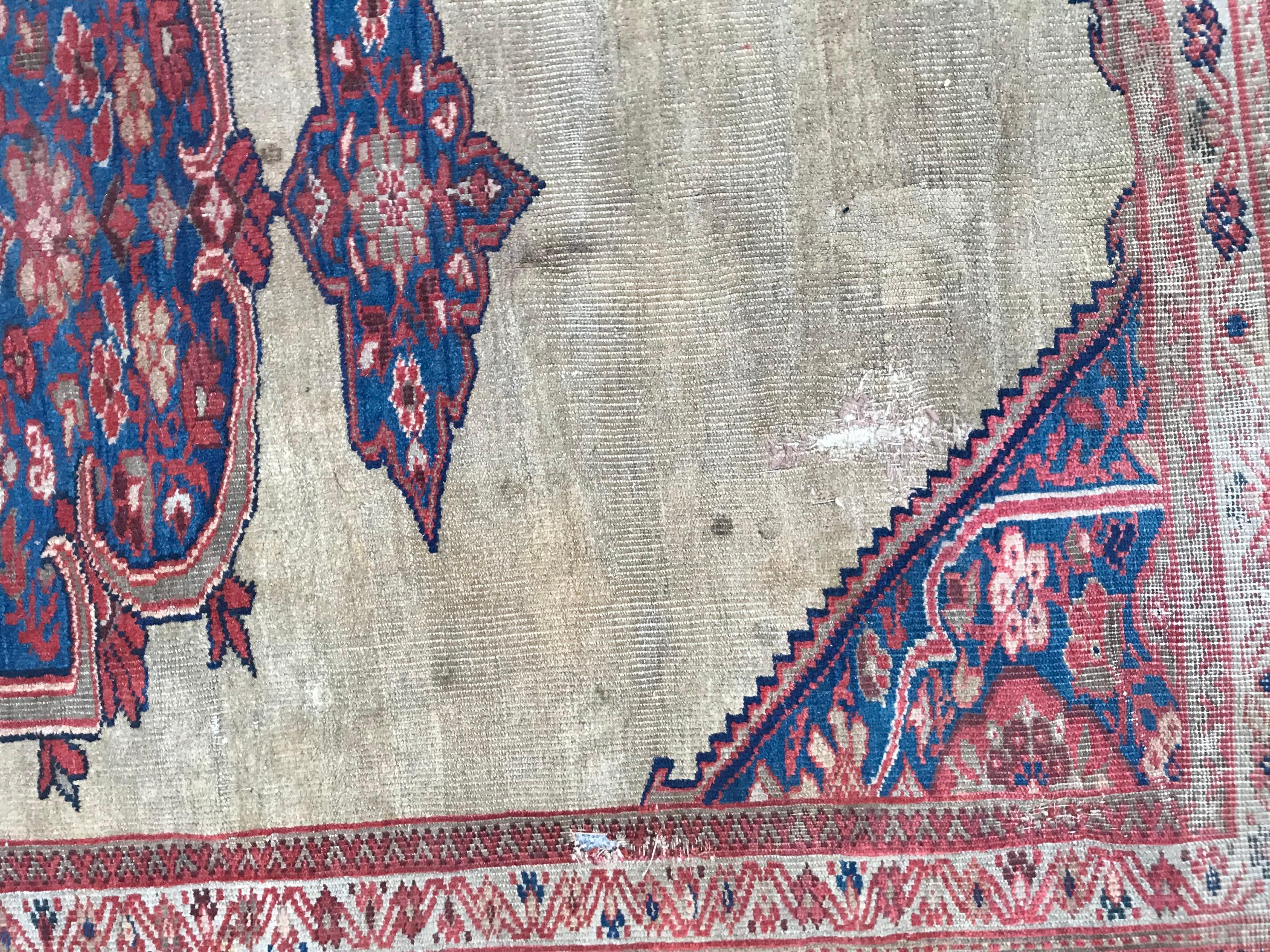Turkish Beautiful Antique Mahal Rug For Sale