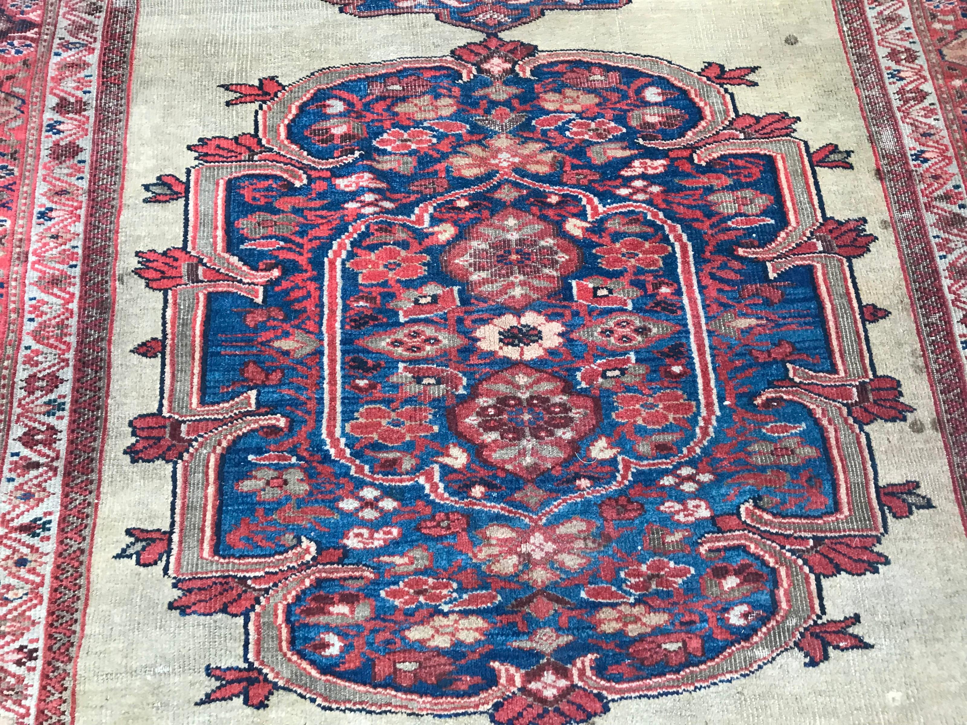 Hand-Knotted Beautiful Antique Mahal Rug For Sale