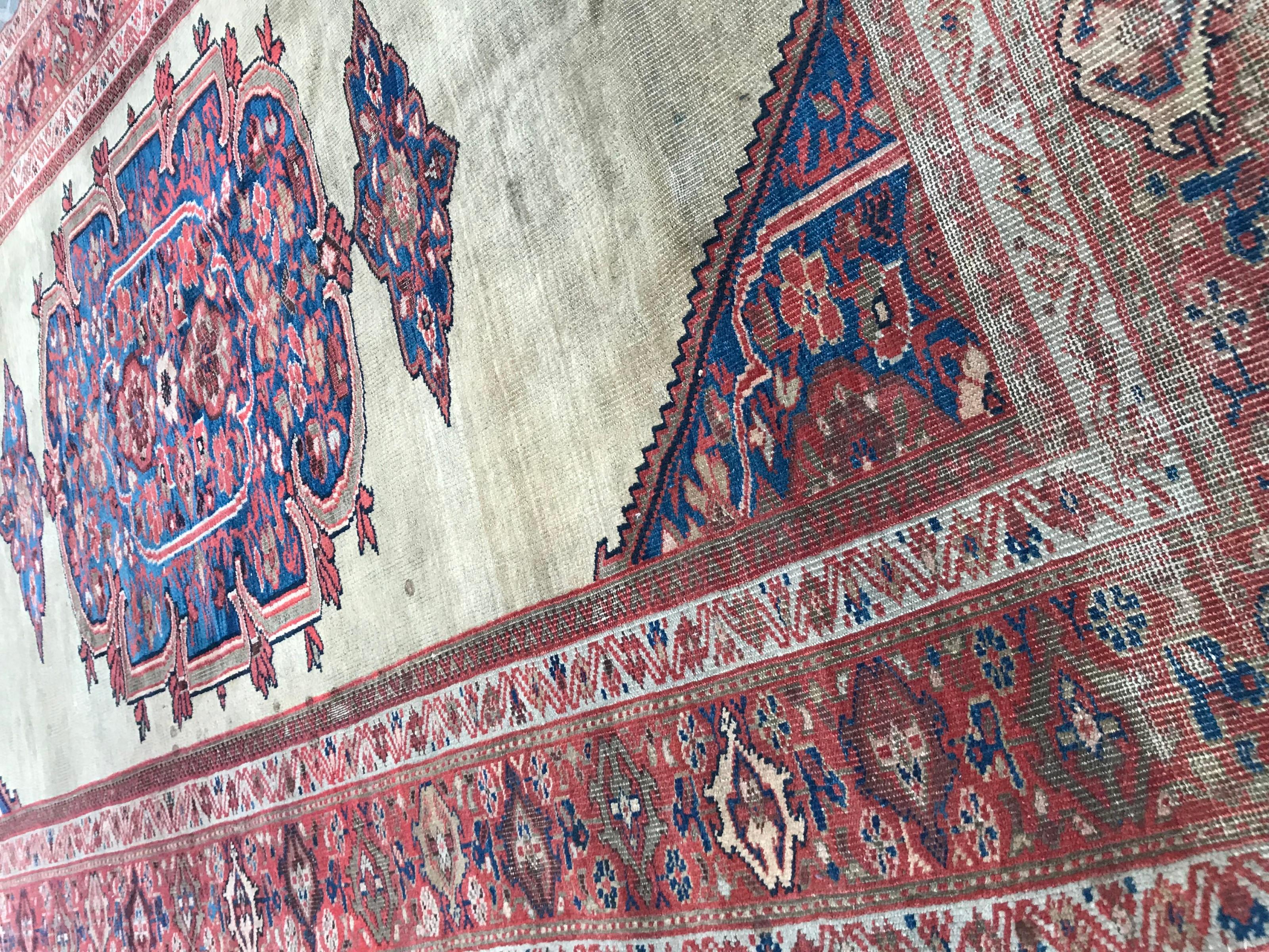 19th Century Beautiful Antique Mahal Rug For Sale