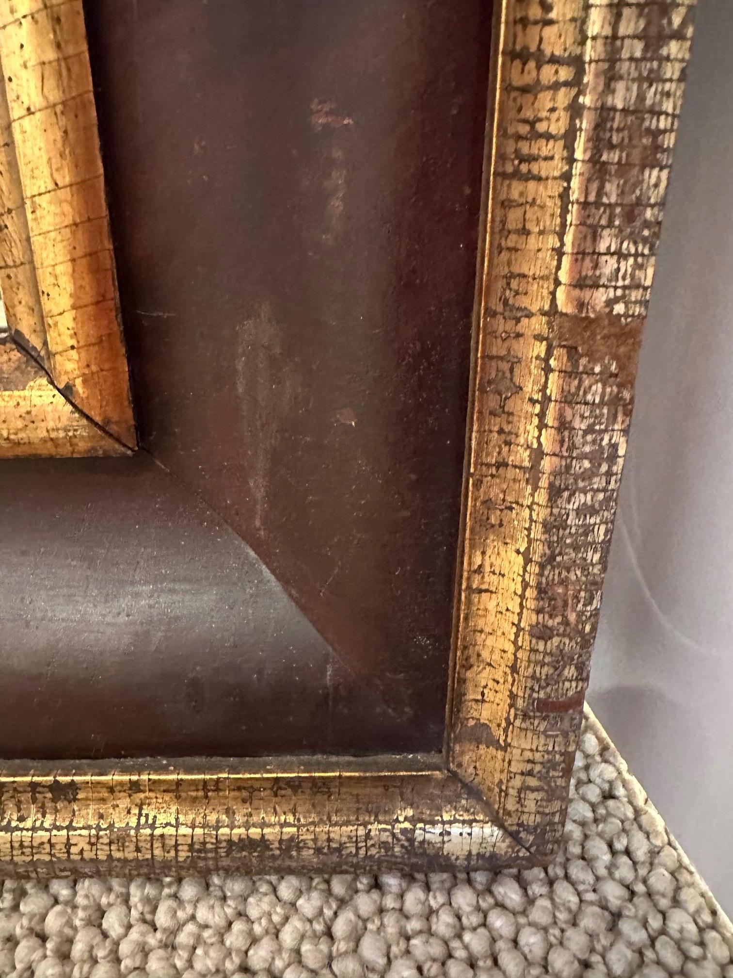 Early 20th Century Beautiful Antique Mahogany & Gilded Mirror For Sale