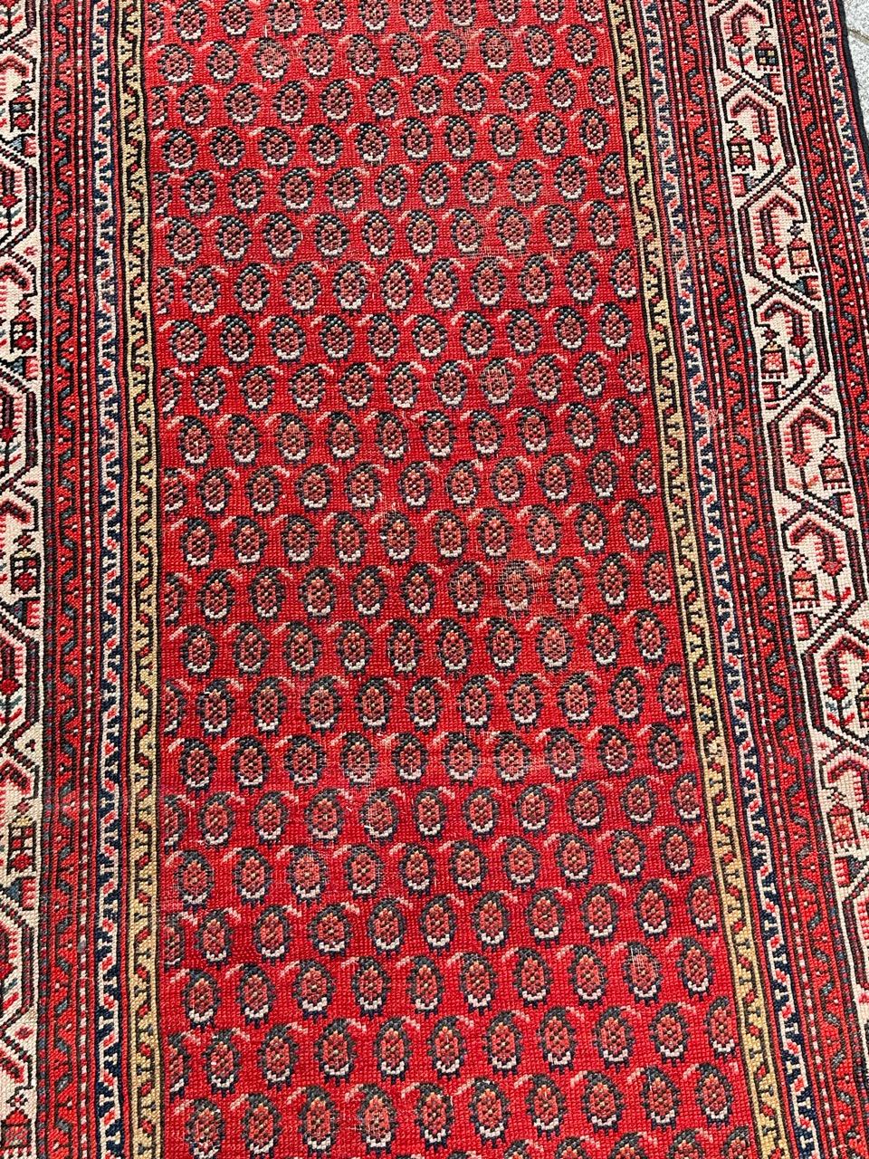 Hand-Knotted Bobyrug’s Beautiful Antique Malayer Runner  For Sale