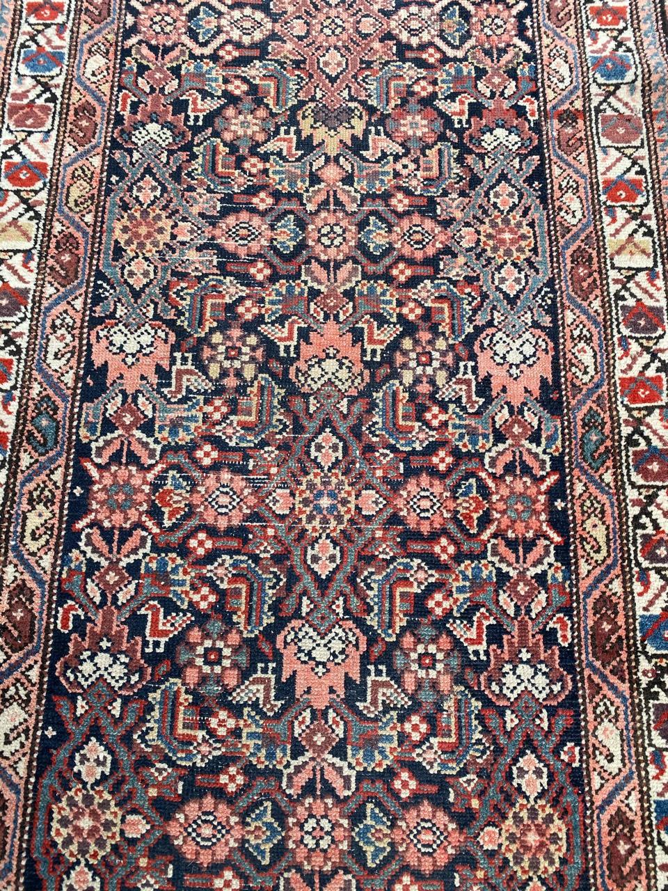 Bobyrug’s Beautiful Antique Malayer Runner In Good Condition For Sale In Saint Ouen, FR