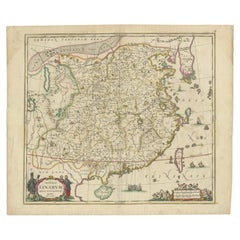Beautiful Antique Map of China and Korea by Famous Mapmaker Janssonius, c.1660