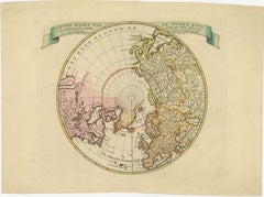 Precioso Mapa Antiguo del Hemisferio Norte con California como Isla