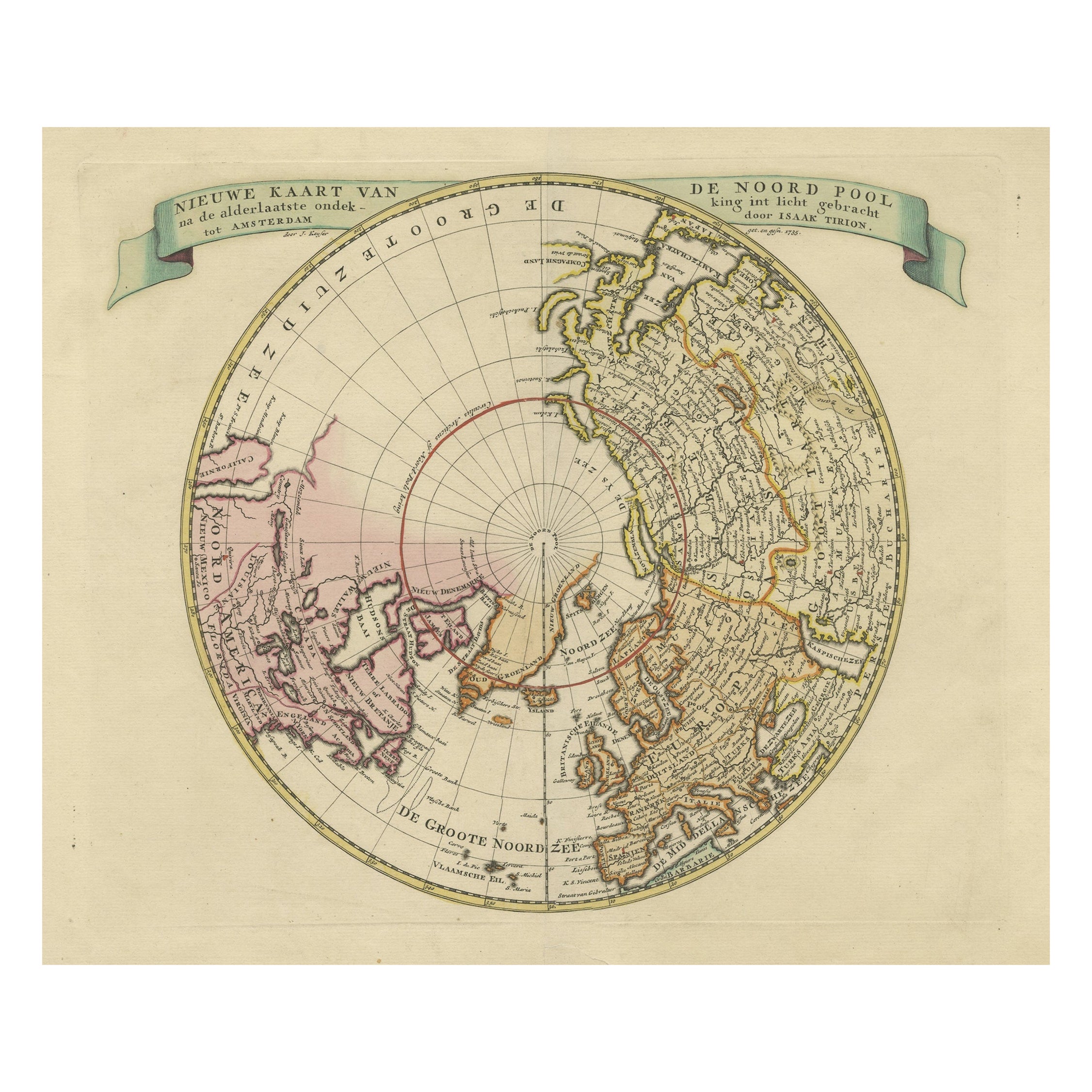 Precioso Mapa Antiguo del Hemisferio Norte con California como Isla