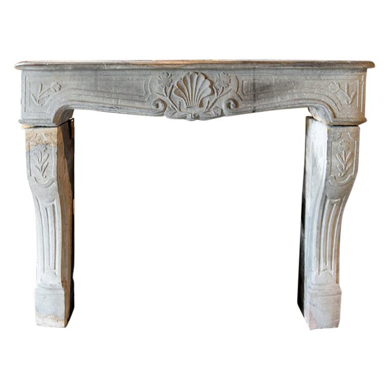 Beautiful Antique Marble Stone Fireplace Mantel from the 18th Century