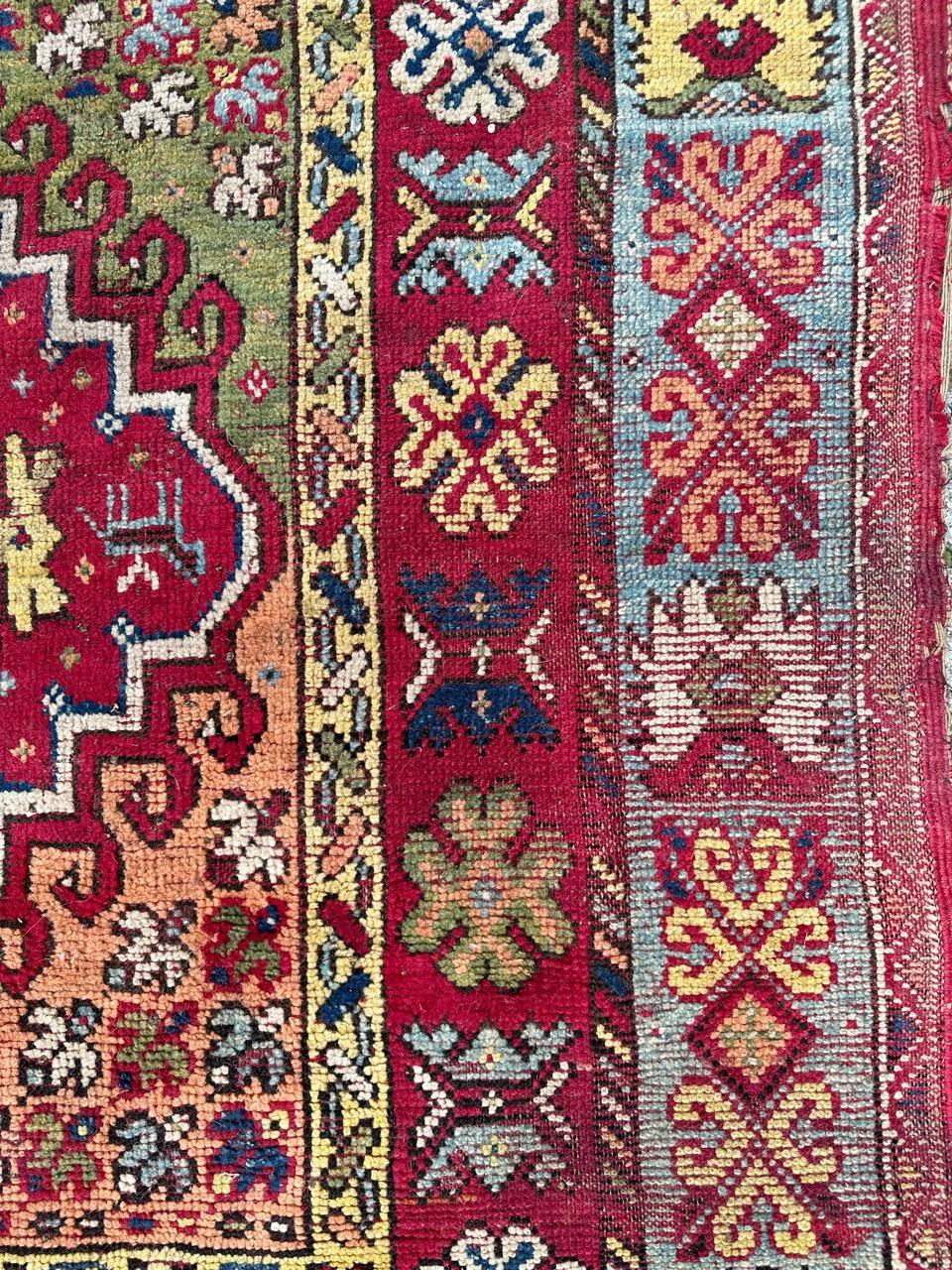 Bobyrug’s Beautiful antique Moroccan Rabat rug  In Fair Condition For Sale In Saint Ouen, FR