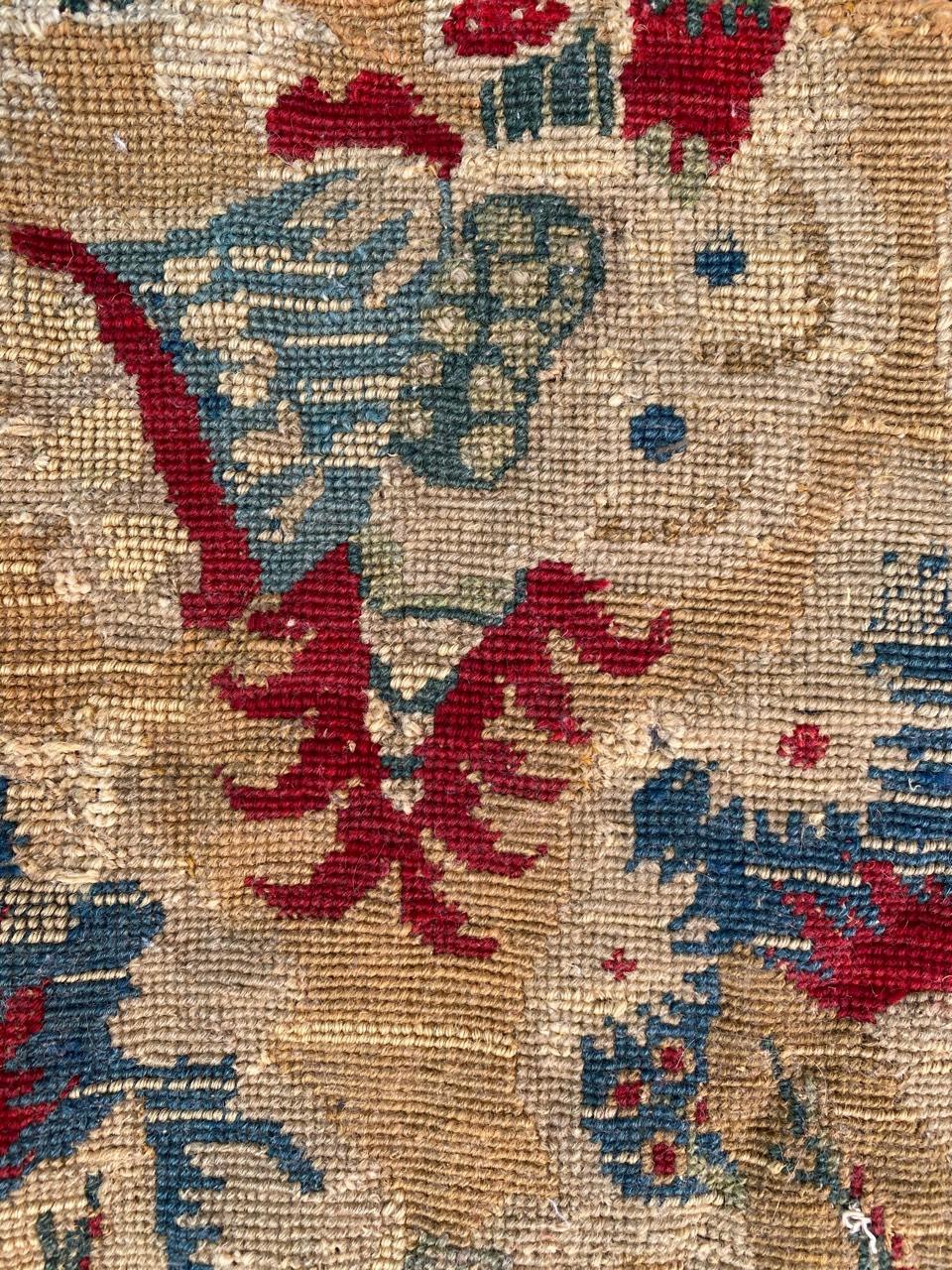Wool Beautiful Antique Needlepoint Tapestry For Sale