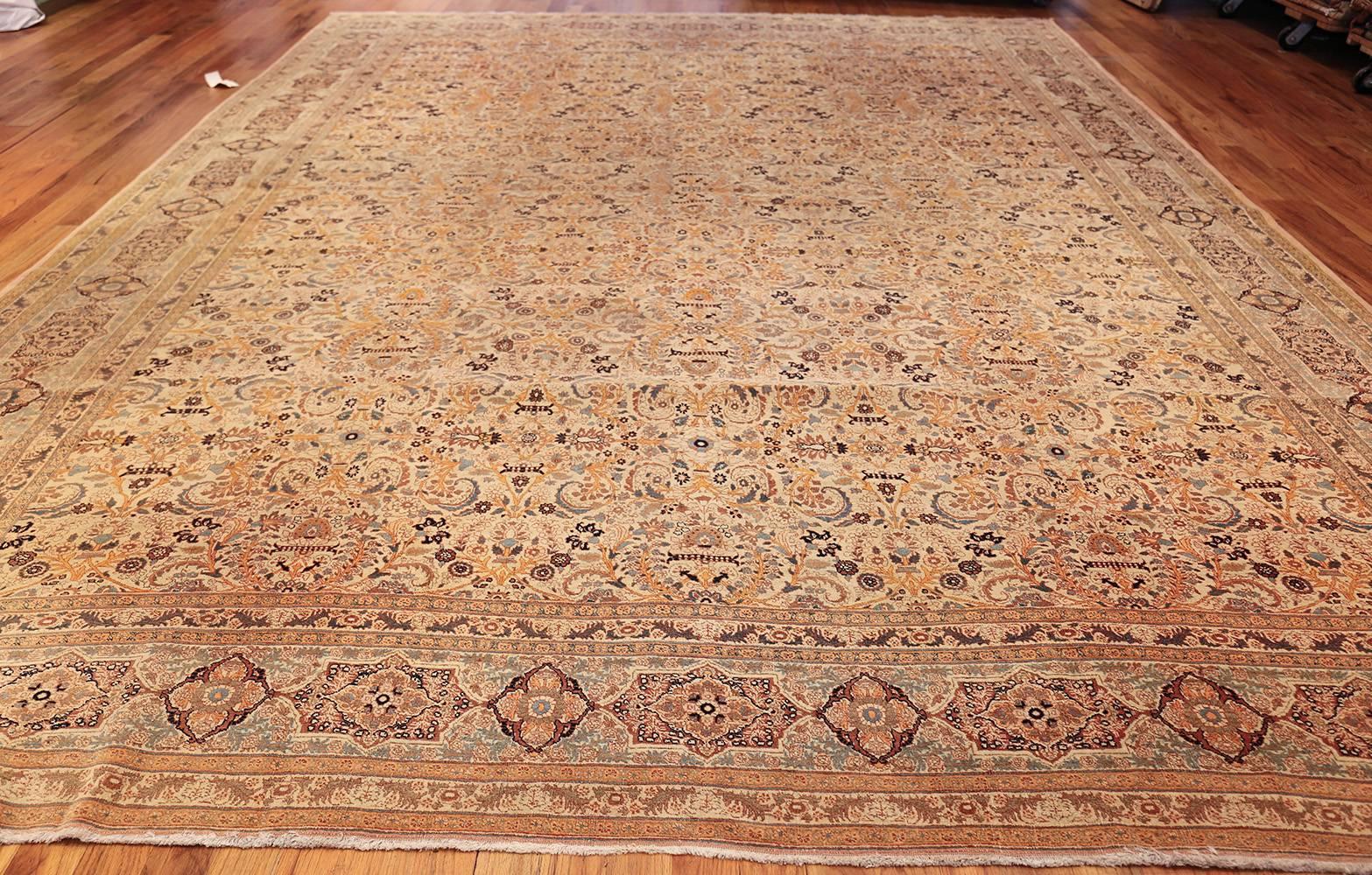 Hand-Knotted Antique Persian Haji Jalili Tabriz Rug. 11 ft x 14 ft 8 in For Sale