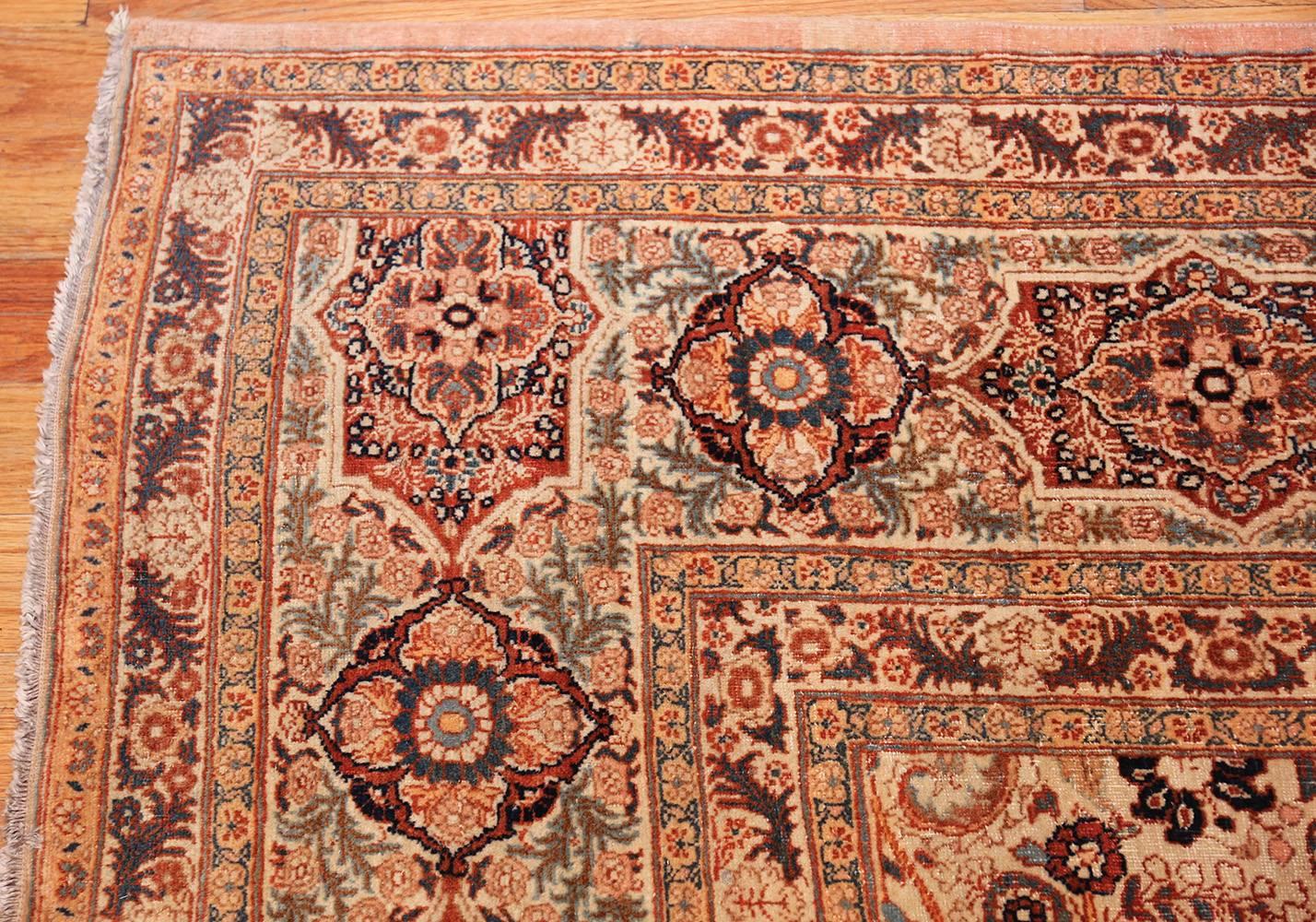 Antiker persischer Haji Jalili-Tabriz-Teppich aus Täbris. 11 Fuß x 14 Fuß 8 Zoll (Wolle) im Angebot