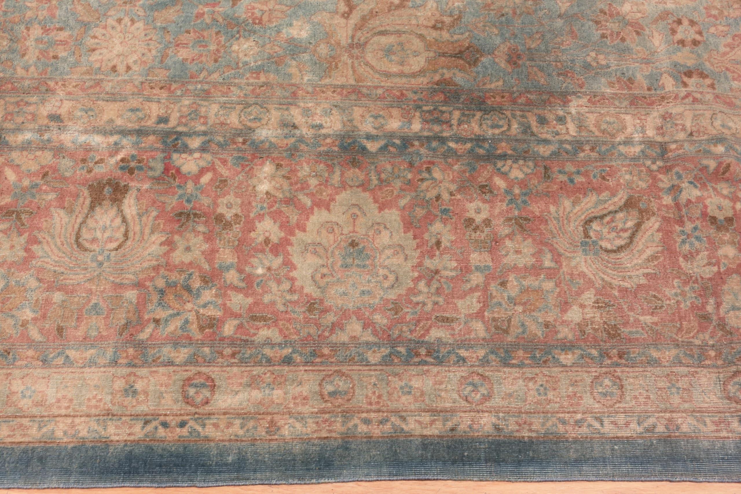 Kirman Beautiful Antique Persian Kerman Carpet 13'10