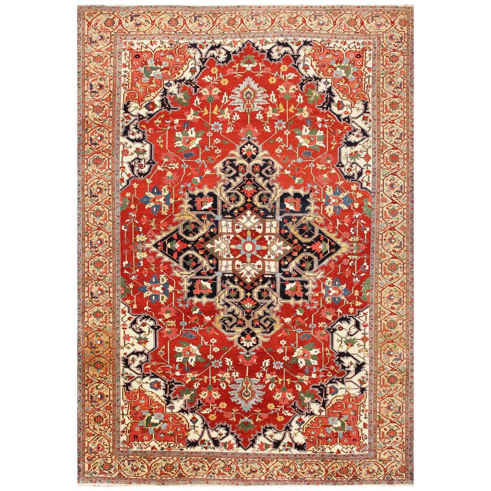 Antique Persian Heriz Serapi Rug at 1stDibs