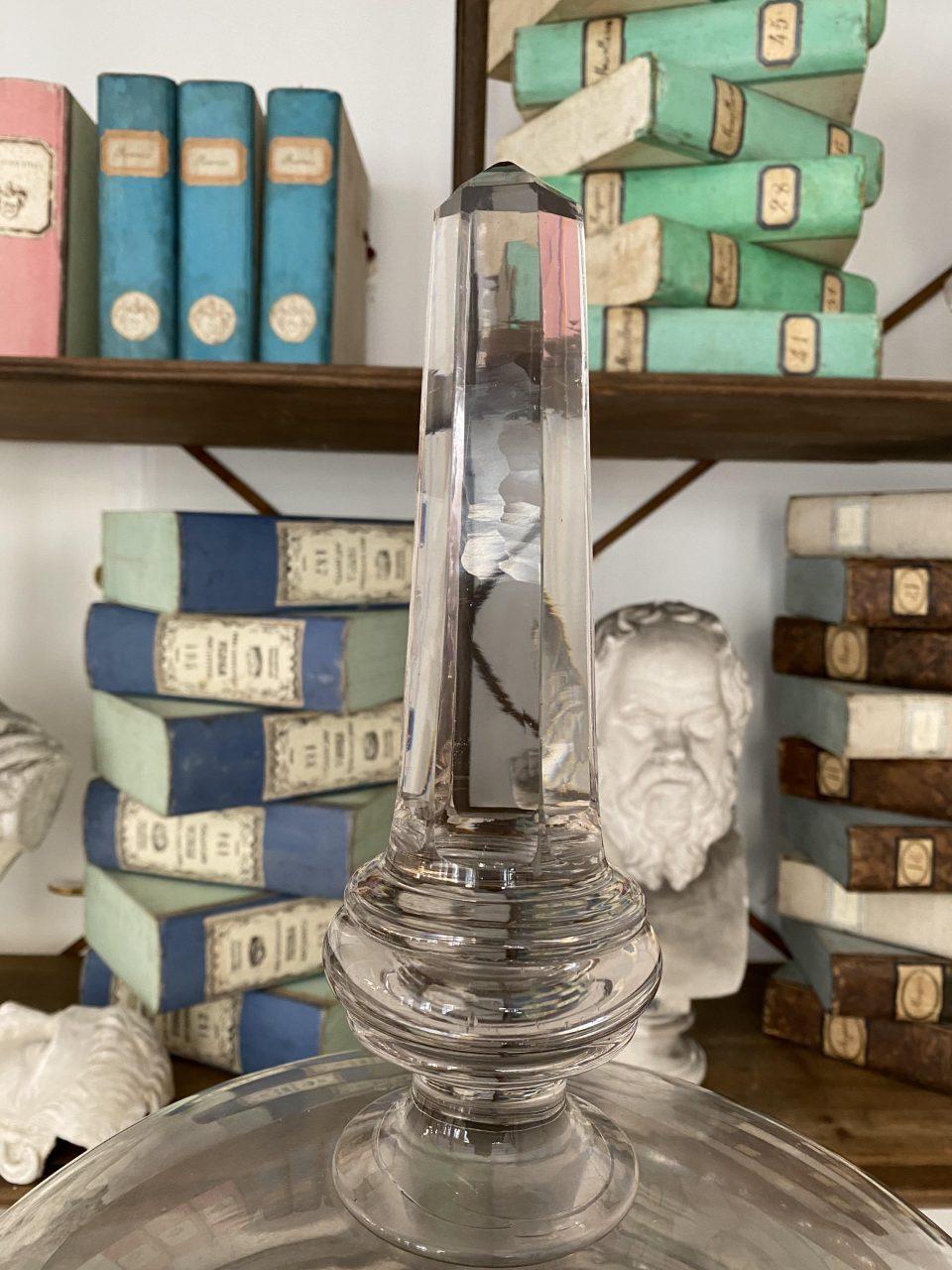 French Beautiful Antique Pharmacy Glass Storage Jar, France