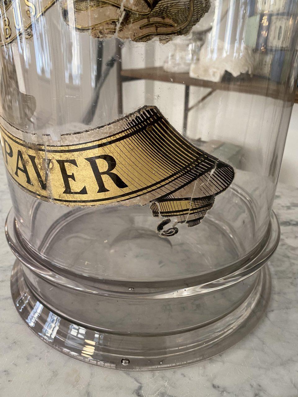 Beautiful Antique Pharmacy Glass Storage Jar, France 2