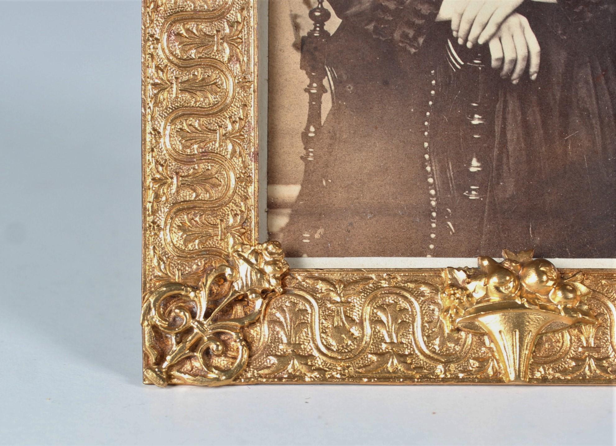 Beautiful Antique Picture Frame, Photo Frame, Brass, Late 19th Century 2