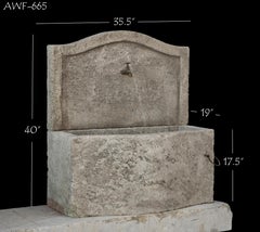 Beautiful antique reclaimed old limestone wall fountain - Tuscan - Mediterranean