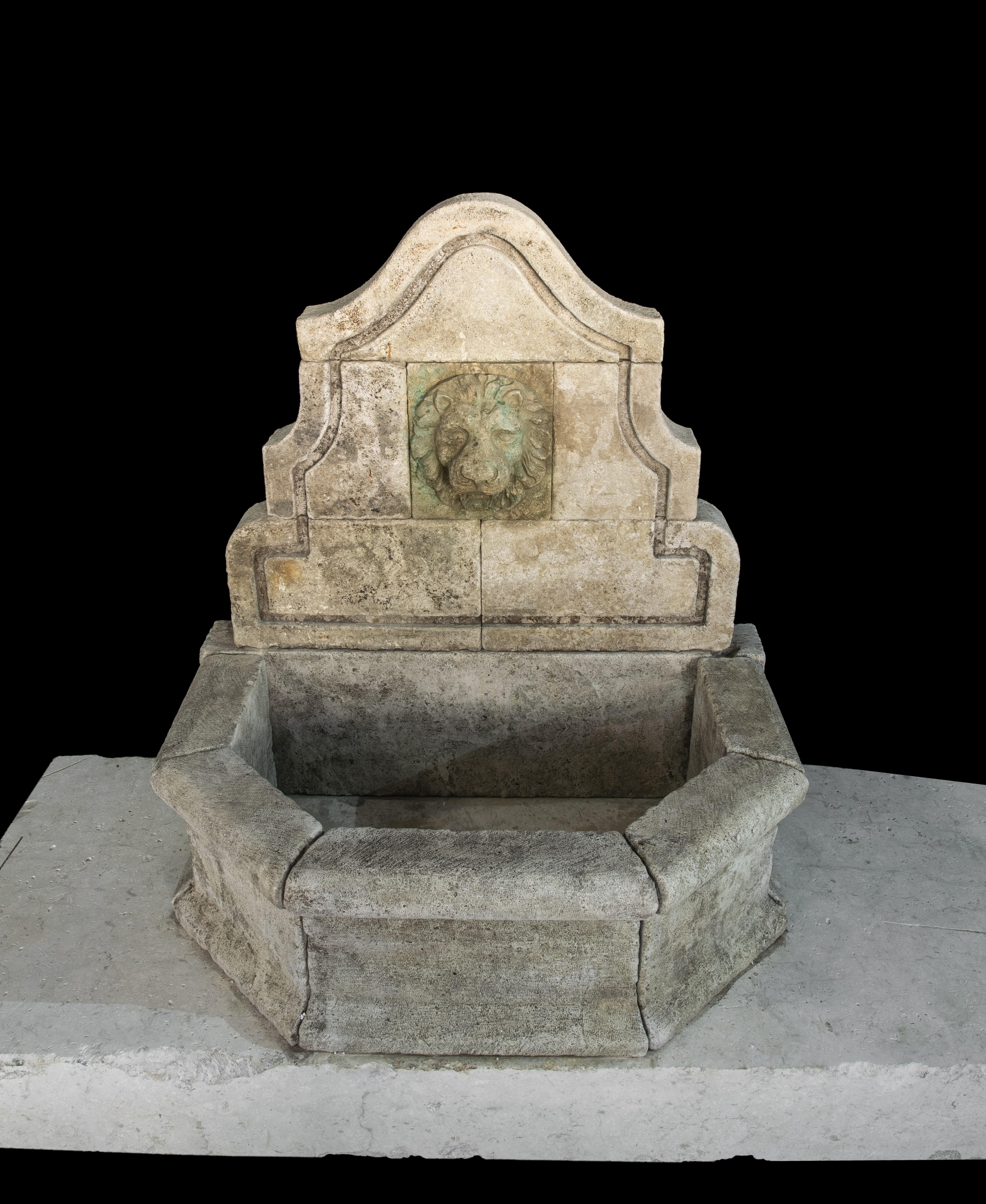 antique limestone fountain