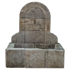 Beautiful antique reclaimed old limestone wall fountain - Tuscan - Mediterranean