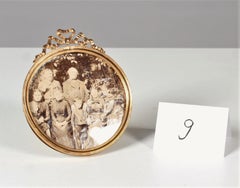 Beautiful Antique Round Picture Frame, Photo Frame, Brass, Late 19th Century