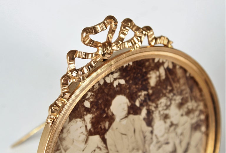 Beautiful Antique Round Picture Frame, Photo Frame, Brass, Late 19th
