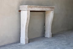 Beautiful Antique Rustic Fireplace of French Limestone in Campagnarde Style