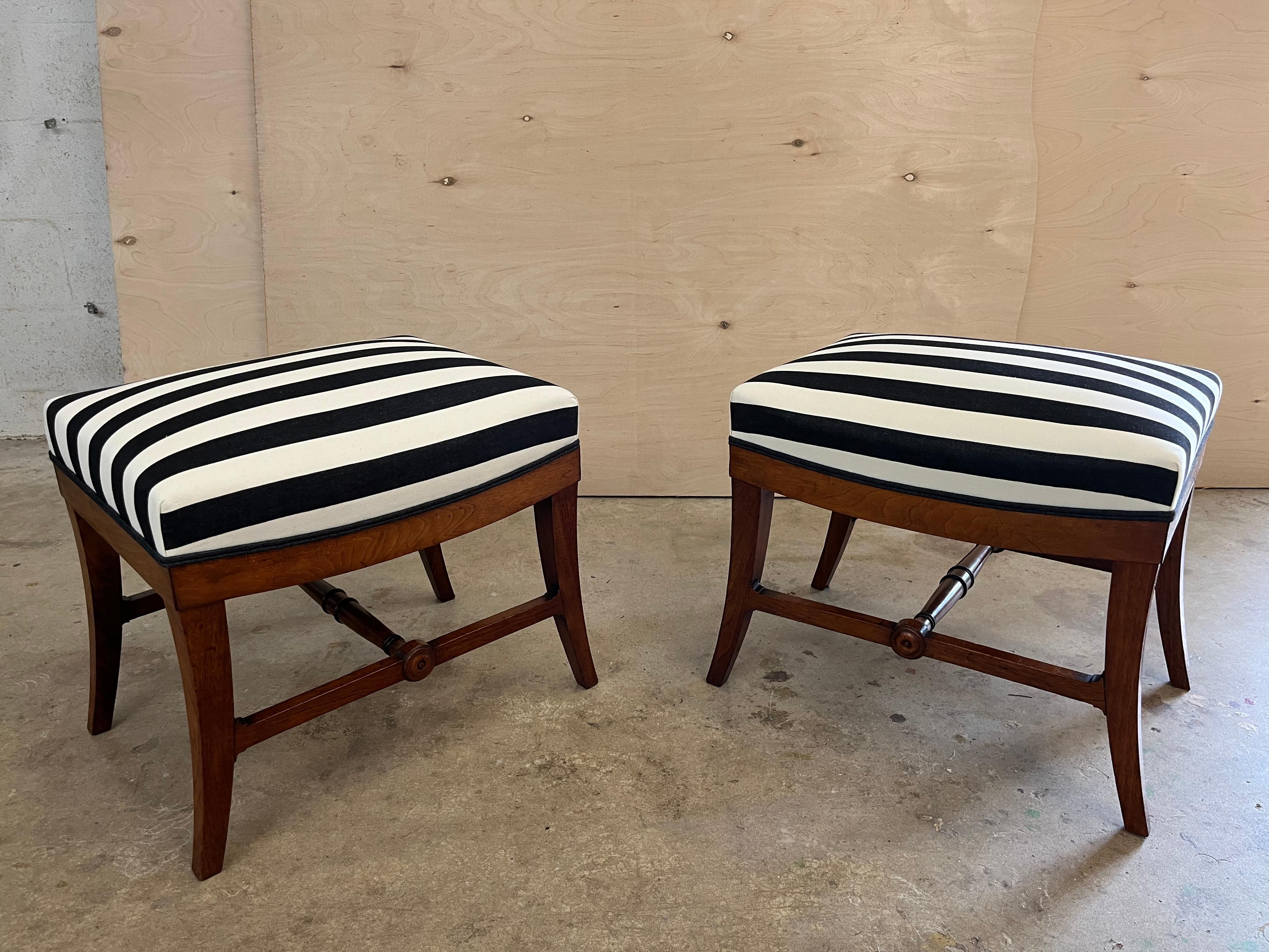 Late 19th Century Beautiful Antique Scandinavian Ottomans Stools  For Sale