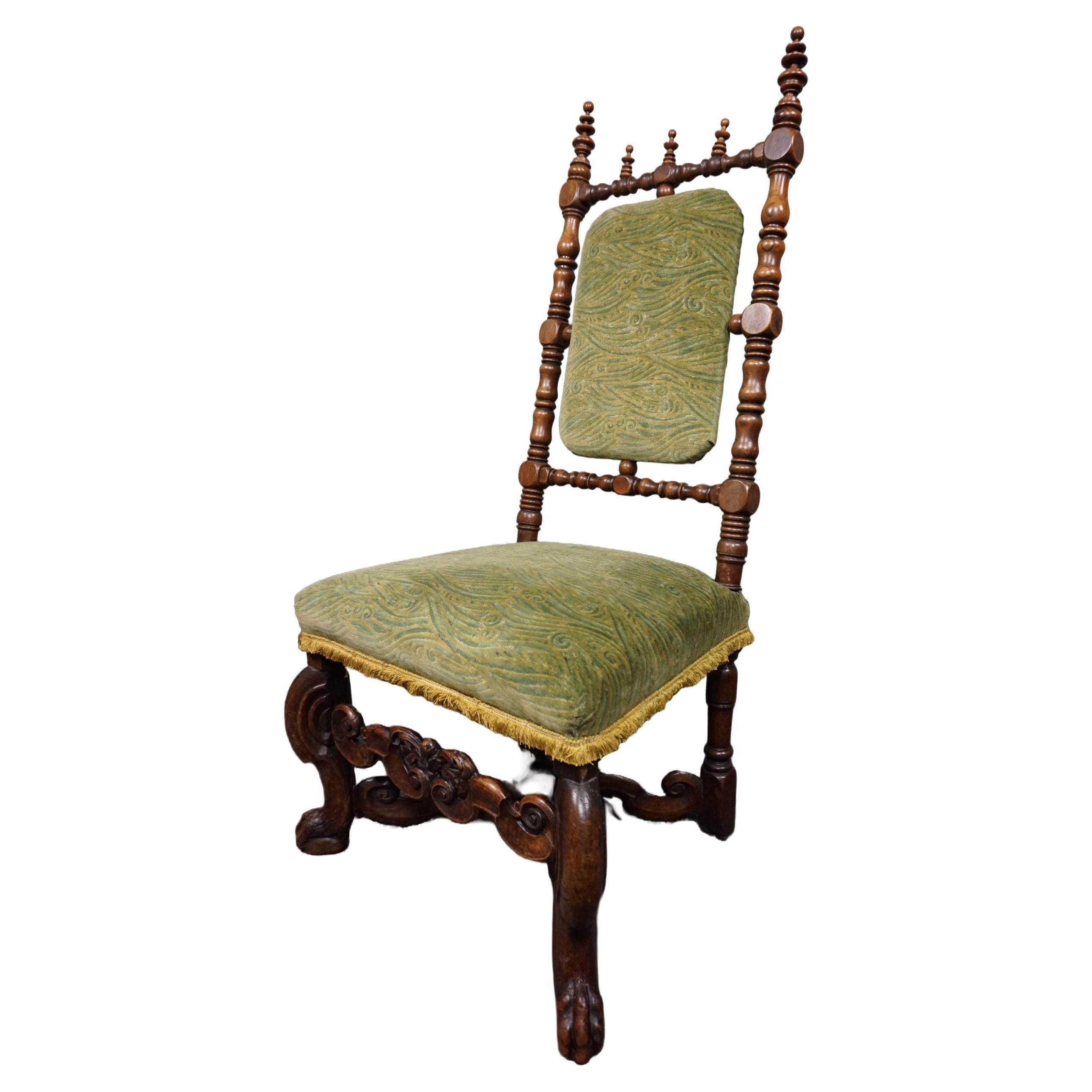 Beautiful antique side chair, late 18th century For Sale